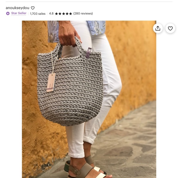 Scandinavian Style Crochet Tote Bag - Picture 10 of 11